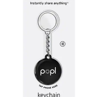 Popl NFC-Powered Keychain Black Metal Plastic Unisex One Size Seamless Sharing