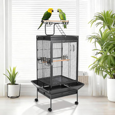 Large Metal Parrot Cage for Birds, Heavy-Duty Aviary with Acrylic Door, Perches,