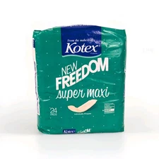 Vintage Kotex Freedom Super Maxi Heavy 24 Pads 1996 Sealed
