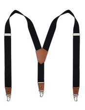Suspenders for Men Heavy Duty Snap Hooks with 1.4 Inch 47" : 28"- 47" Black