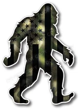American Flag Sasquatch Yeti Bigfoot Decal Sticker Camo Car Truck Camouflage Cup