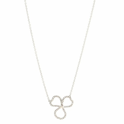 Paper Flower Pendant Necklace Platinum 