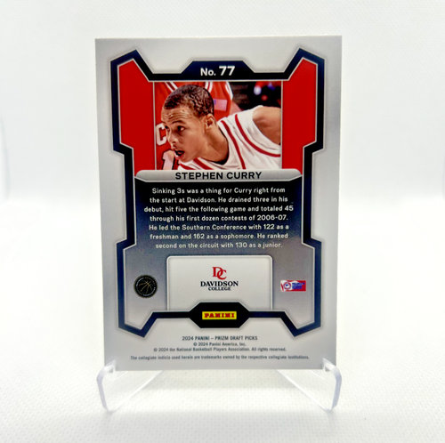 Stephen Curry - 2024-25 Panini Prizm Draft Picks #77 - Davidson Wildcats - Picture 2 of 2