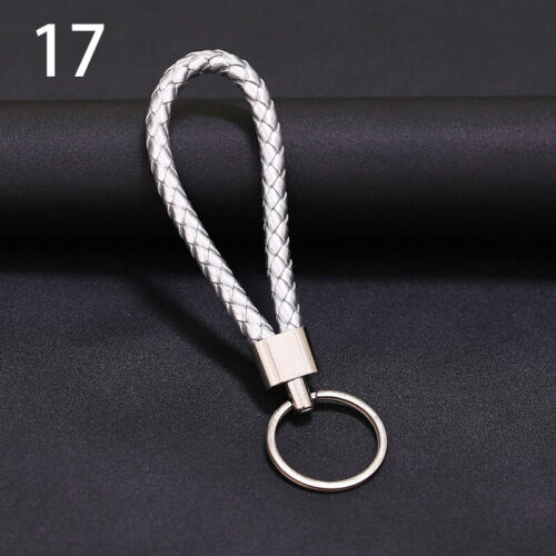 Unisex Key Ring PU Leather Braided Keychain Woven Rope Bag Pendant Gift Decor - Picture 28 of 31