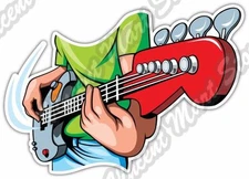 Bass Guitar Player Music Band Rock Car Bumper Window Vinyl Sticker Decal 5"X4"