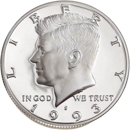 1993 S Silver Proof Kennedy Half Dollar - From Proof Sets - 90% Silver
