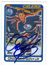 Craig Simpson autographed Hockey Card (Oilers) 1990 Topps hockey card #240