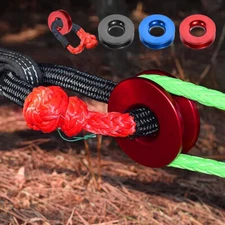 Recovery Ring Snatch Block Pulley 41000lbs Soft Shackle Tow Winch Rope Straps