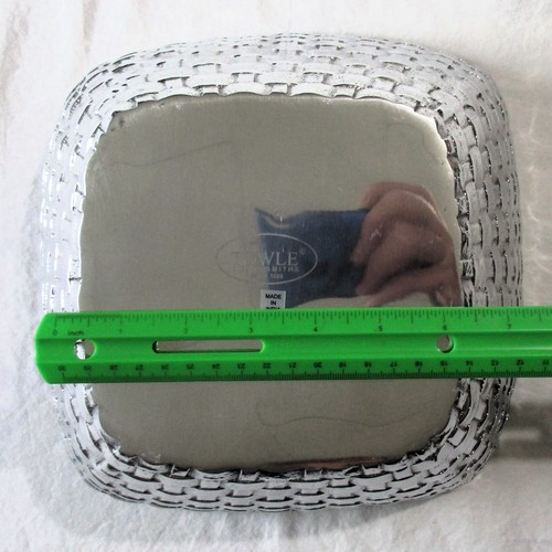 NUOVO Towle Grande Ciotola Quadrata Alluminio Cesto Tessuto, Collezione Vigneto IOB $120- - Foto 18 di 19