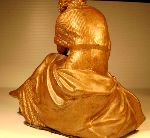 VICTORIAN CAST METAL STATUE OF ERATO THE GODDESS OF THE MUSES WITH HER LYRE - Picture 3 of 9