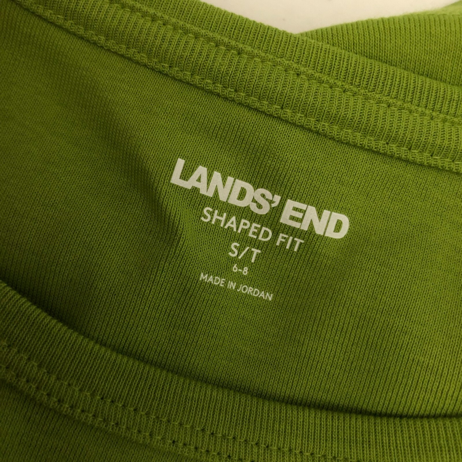 Lands End Womens T Shirt Top Long Sleeve Crew Neck Cotton Shaped Ship