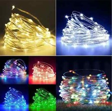 LED Fairy Lights Battery Operated 5M & 10M String Lights Xmas Parties Car