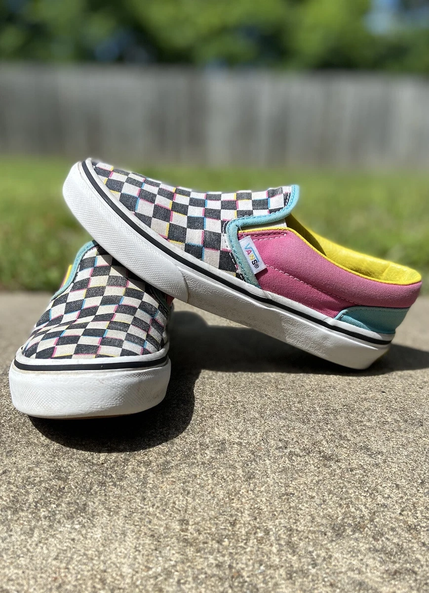 Yellow checkered slip on vans + FREE SHIPPING