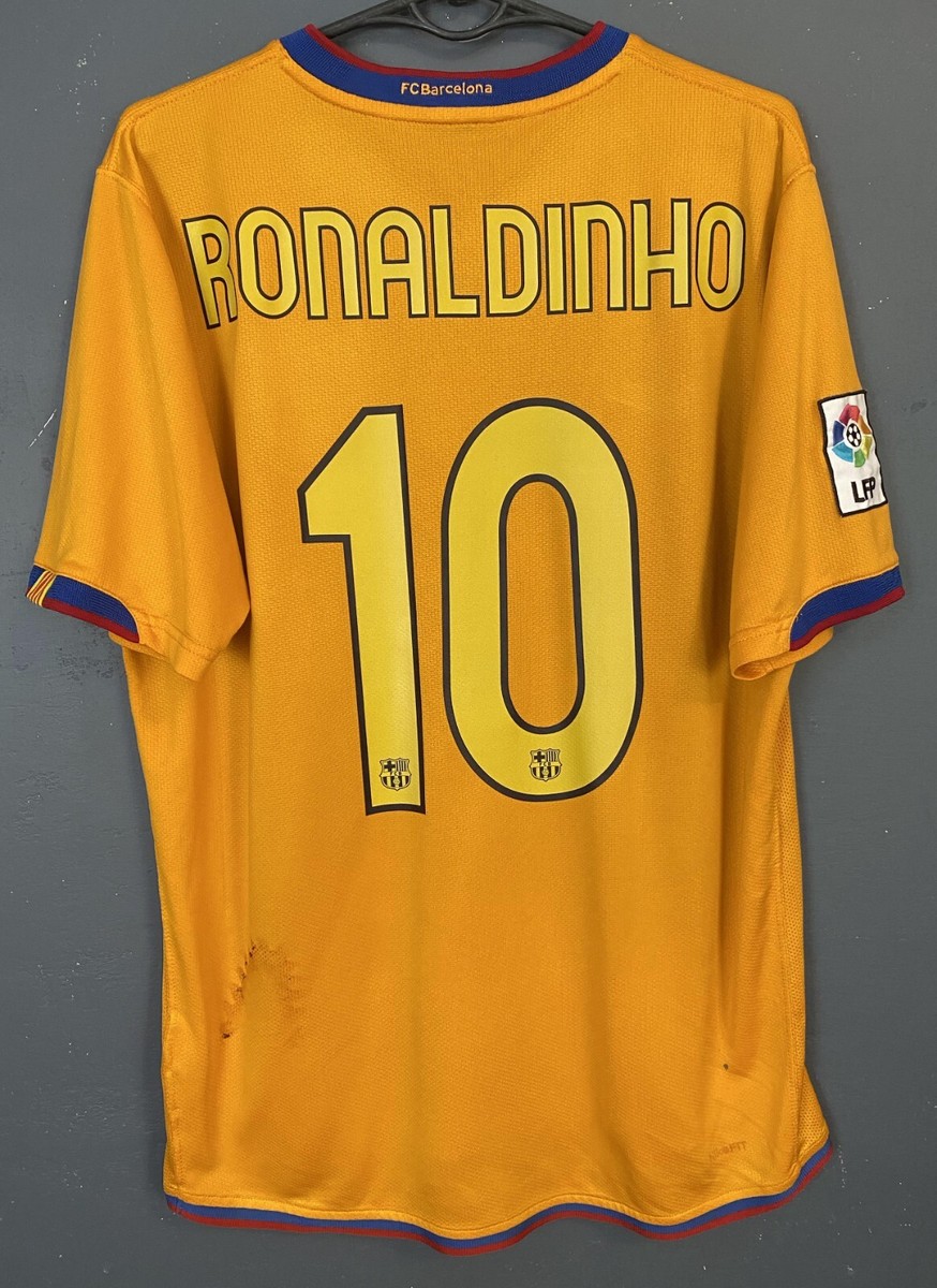 RONALDINHO MEN'S FC BARCELONA 2006/2008 AWAY SOCCER FOOTBALL SHIRT