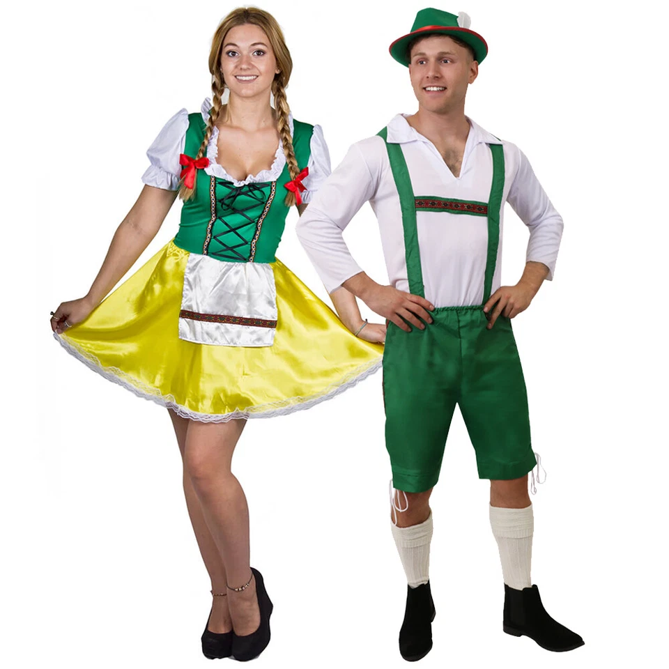 ILOVEFANCYDRESS ADULTS BAVARIAN COUPLES COSTUME OKTOBERFEST BEER FESTIVAL MEN LADIES FANCY DRESS