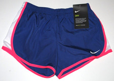 Nike Little Girl's 6X Deep Night Blue Pink Logo Athletic Shorts Lined Panty