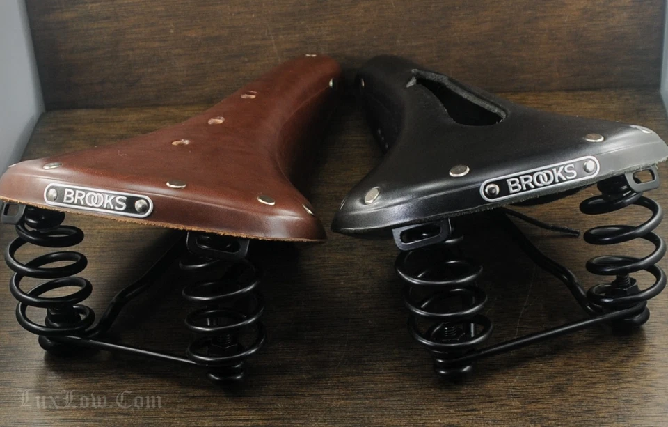 Sillín de cuero Brooks Flyer de colección Tour bicicleta de carretera asiento de resorte RaleighTOC Foto 3 de 3