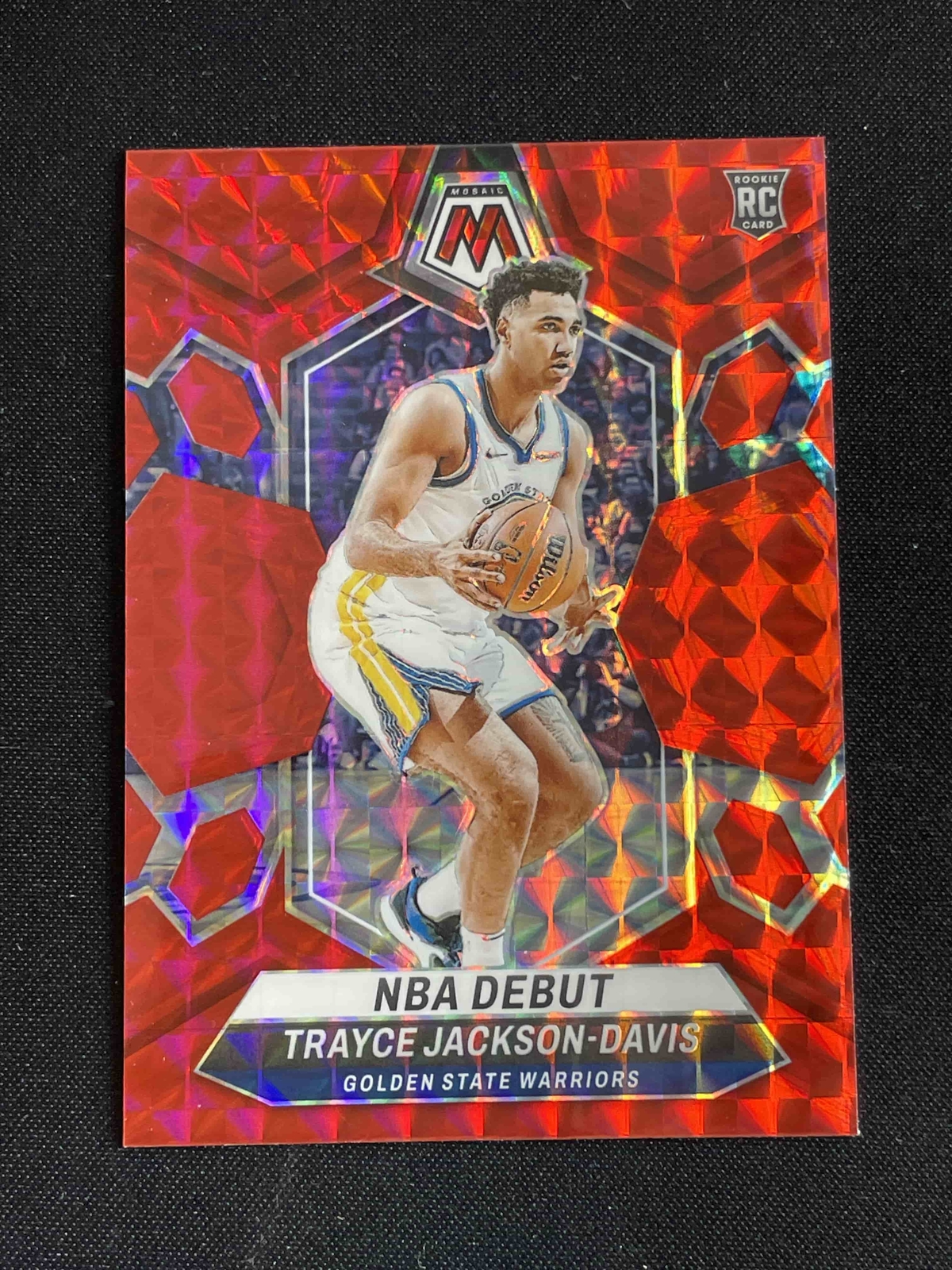 Trayce Jackson-Davis 2023-24 Panini Mosaic RC NBA Debut Red Mosaic Warriors #254
