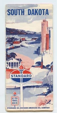 Vintage ©1962 Standard Oil Company Highway Road Map S. Dakota Rand McNally & Co.