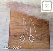 Real Solid Genuine 925 Sterling Silver Drop Earrings. Designer Style