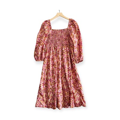 cotton smocked dress – NAADAM Akris punto designer dresses Color:Blue Ashes 100% Cotton Full lining pearl necklace trim dress