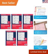 Customizable Cash Transaction Receipt Books - 100 Sequent Receipts, 5-Pack