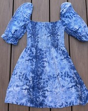 Reformation Women’s 100% Linen Dress Blue/white Color Size M