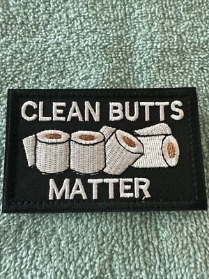 CLEAN BUTTS MATTER American Hook & Loop Morale Patch