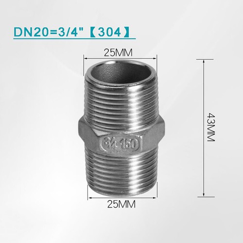 BSP Adaptor Male to Male Hex Nipple Coupling Connector 1/8" ~ 2" Stainless/Brass - Picture 14 of 92
