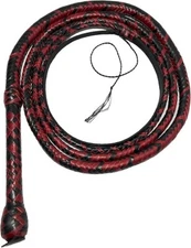 Genuine CowHide Bullwhip 8 Feet Long Handmade Dark Brown 12 Plaits Bull Whips