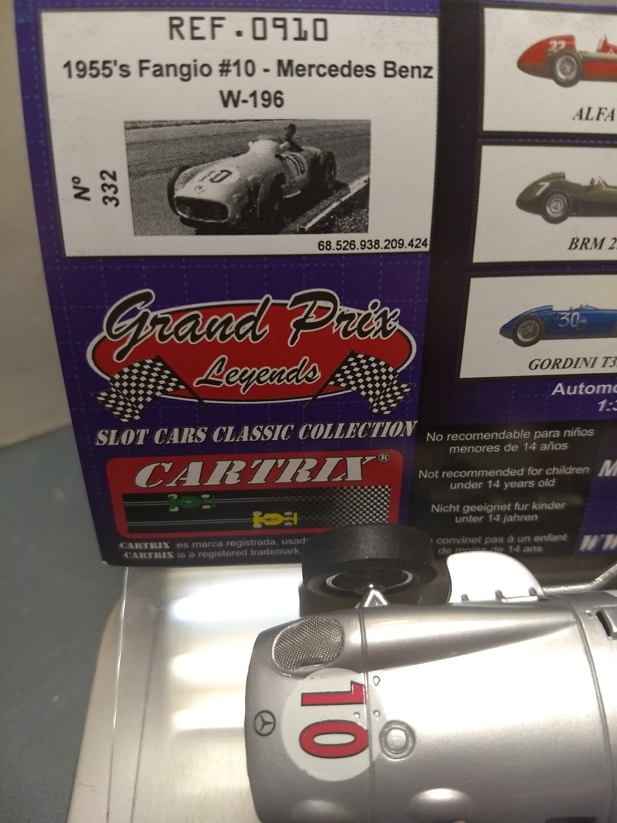 CARTRIX Slot Cars Classic Collection 1955's Fangio 10 Mercedes Benz w