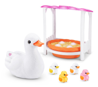 INTERACTIVE DUCK TOY Stuffed Animal with Hatching Chicks