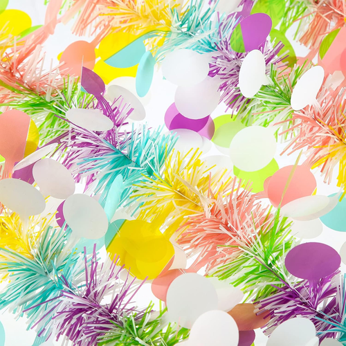 32.8 Feet X 4 Inches Easter Tinsel Garland with Colorful Egg Decorations, Easter - Picture 5 of 8