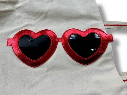 Bath & Body Works Gafas de sol rojas Beige Lona Bolso de Mano Rojo Cremallera Playa - Imagen 7 de 7