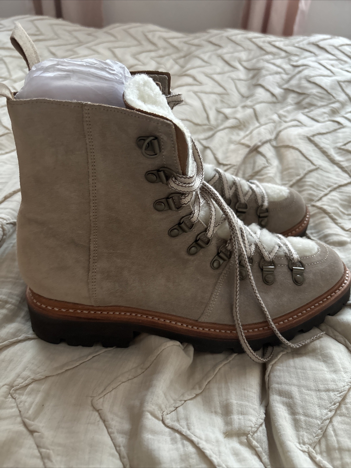 Grenson Womens Lace Up Nanette Combat Boots Grey Suede US 9.5 eBay