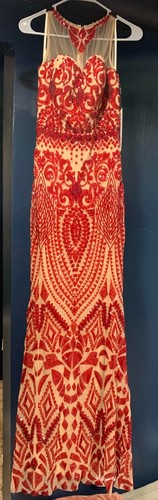 Stella Couture Special Occasion 18011 Dress Bordeaux/Nude Sz 8 NWT Prom Evening - Picture 1 of 8