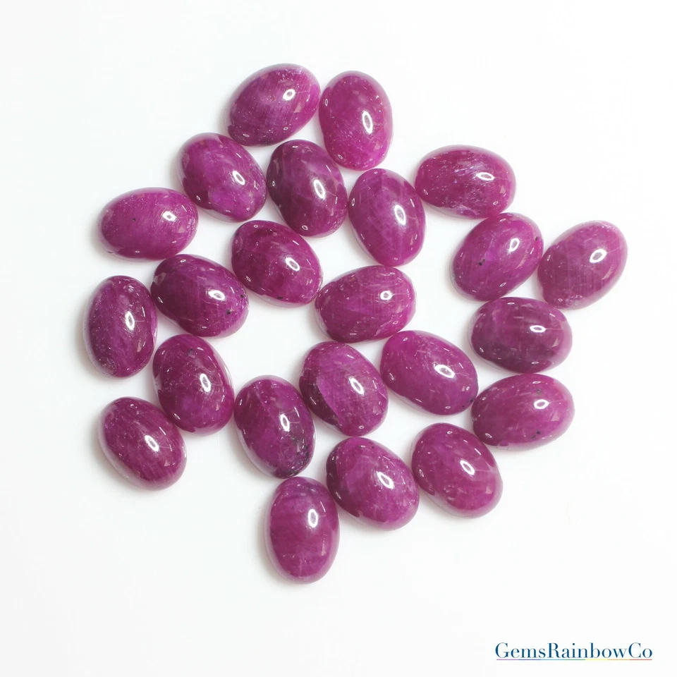 Natural Ruby Cabochon loose Oval gemstones in size 10x8mm to 16X12mm, AA Quality - Image 4 of 4
