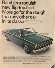 PRINT AD 1966 AMC Rambler American Flip-Top Convertible Quality Built Not Added