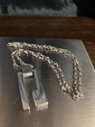 GUCCI G Logo Plate Pendant Venetian Link Chain Necklace Italy Sterling Silver925