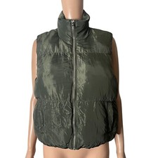 Charlotte Russe Puffer Vest Small Olive Green...