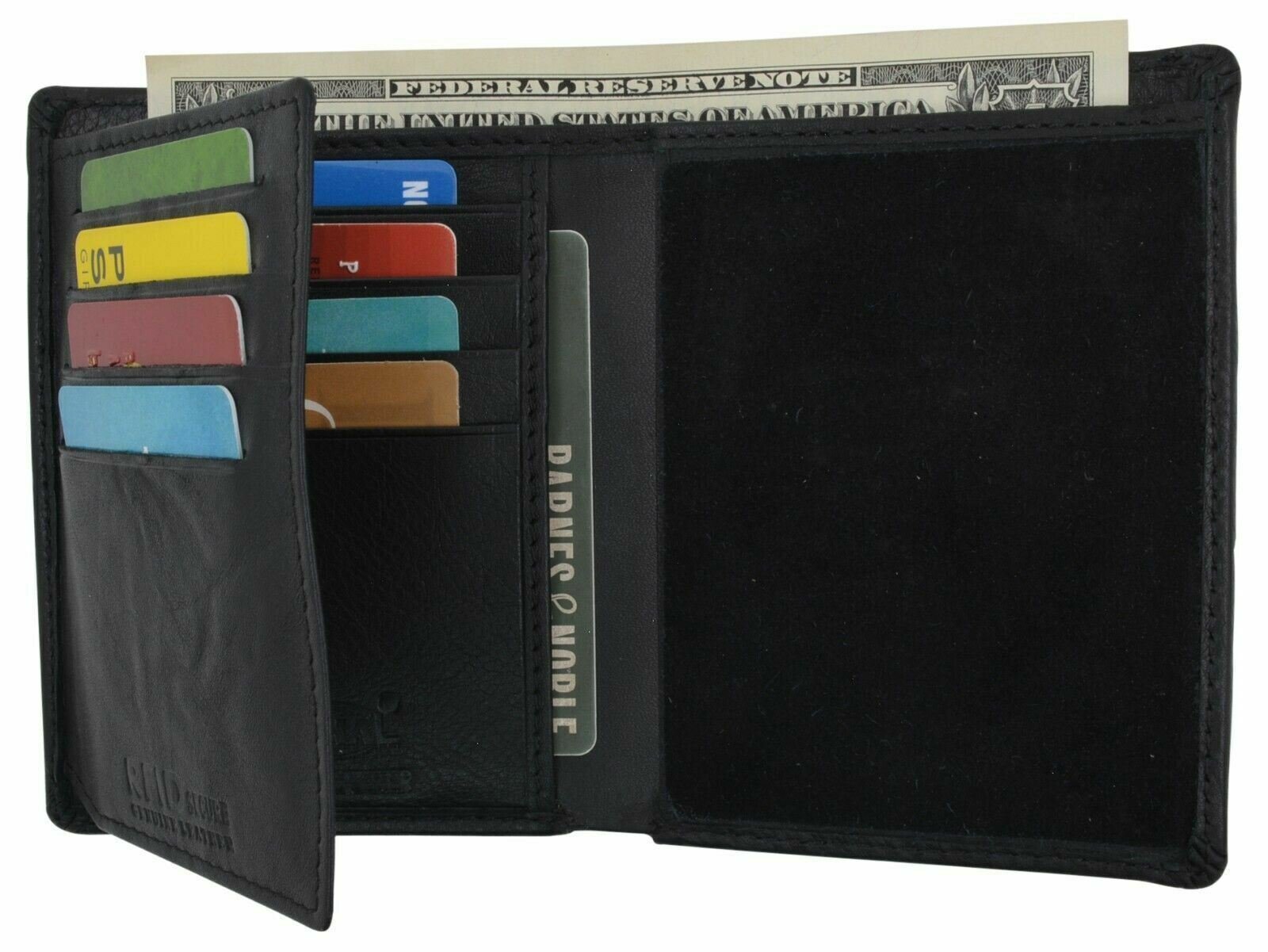 Police Wallet with Badge Holder RFID Genuine Leather Badge Trifold ID