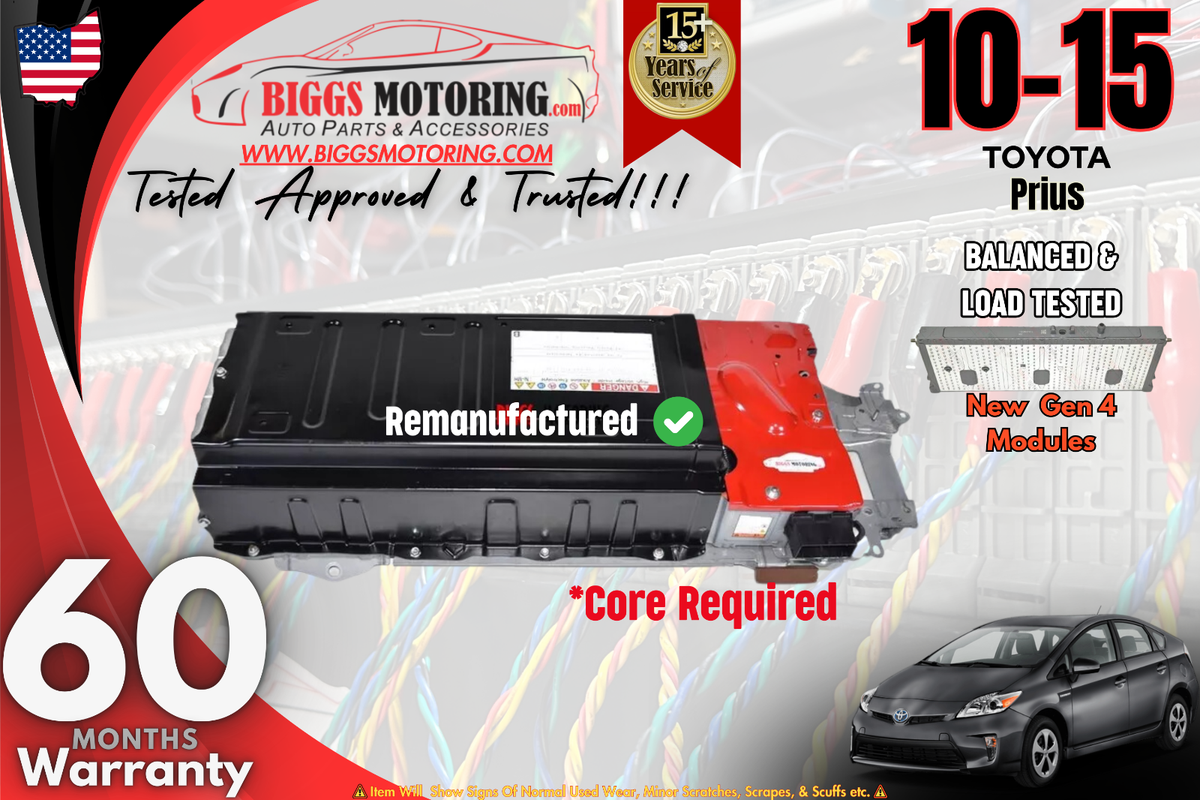 2010-2015 Toyota Prius Rebuilt Hybrid Battery Pack 5 Years Worry