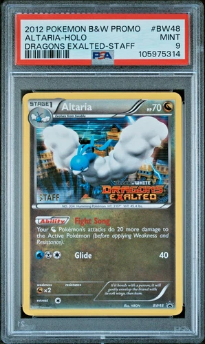 Altaria - BW48 B&W Dragons Exalted STAFF Promo - Holo PSA 9 MINT Black and White