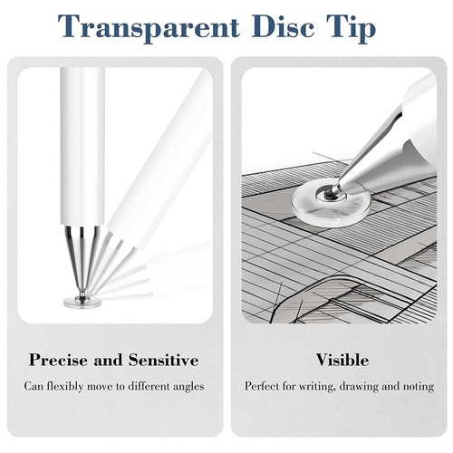 STYLUS TOUCH SCREEN PEN FIBER TIP ALUMINUM LIGHTWEIGHT WHITE for PHONES - 第 6/6 張圖片