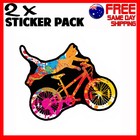 2 x Stickers - Cat Trick Cycling Bicycle Bike - Car Bumper Funny Novelty Sticker