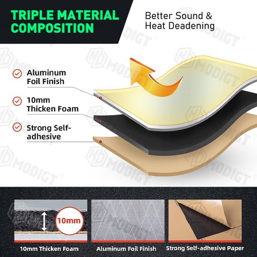 16Sqft Sound Deadener Automotive Insulation Heat Shield Noise Kill Damping Mat - Picture 11 of 24