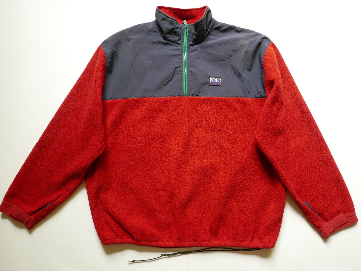 Polo Ralph Lauren Jacket Fleece Golf Patch Hi Tech Zip 90s