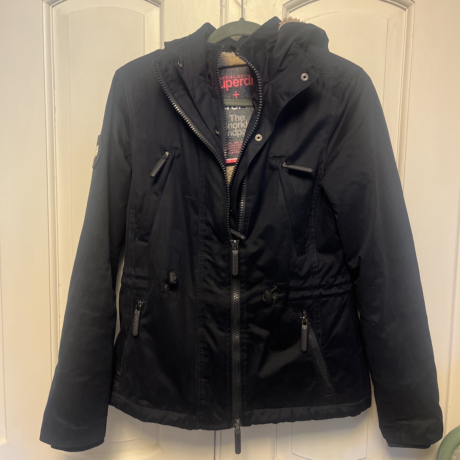 Superdry Micro Fibre The Boxy Snorkle Windparka Women Jacket Blue size M