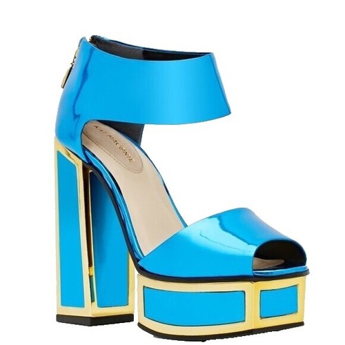 Eytys Sonic Suede Low Cut Sneakers Blue Leather Platform  display picture 3