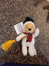Disney Store Mini Bean Bag Snowman Winnie the Pooh 8" Plush Christmas NWT